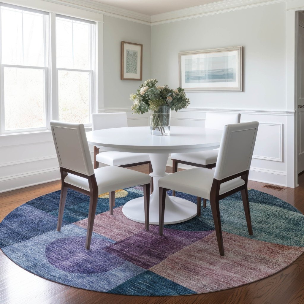 LOOMLAN Rugs Amara Blue Washable Indoor-Outdoor Rug