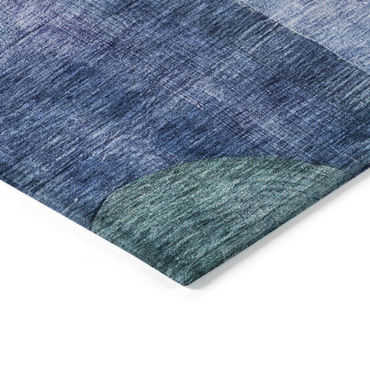 LOOMLAN Rugs Amara Blue Washable Indoor-Outdoor Rug