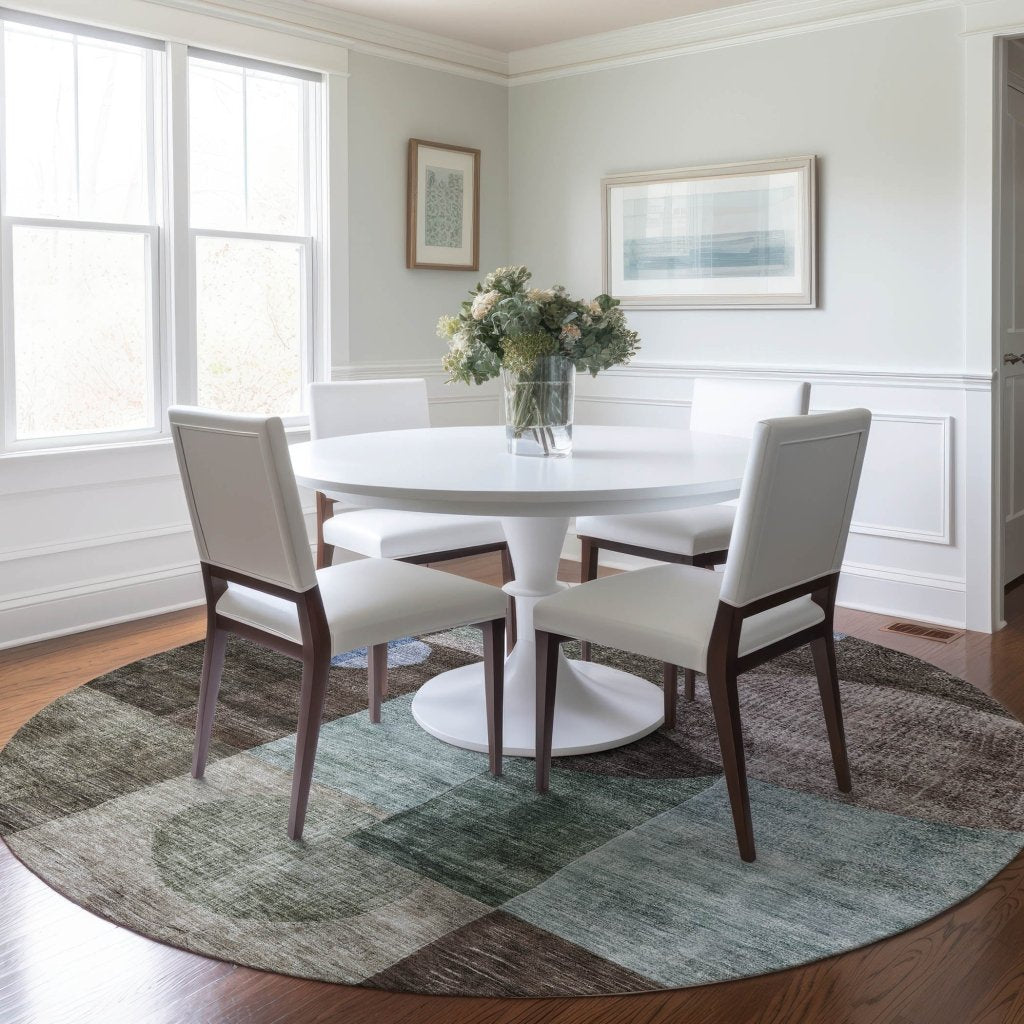LOOMLAN Rugs Amara Brown Washable Indoor-Outdoor Rug