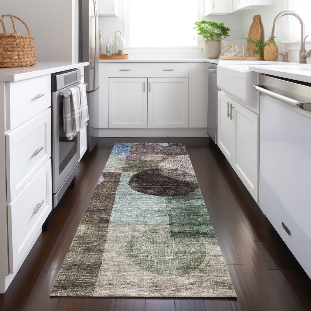 LOOMLAN Rugs Amara Brown Washable Indoor-Outdoor Rug