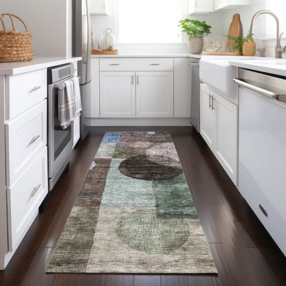 LOOMLAN Rugs Amara Brown Washable Indoor-Outdoor Rug