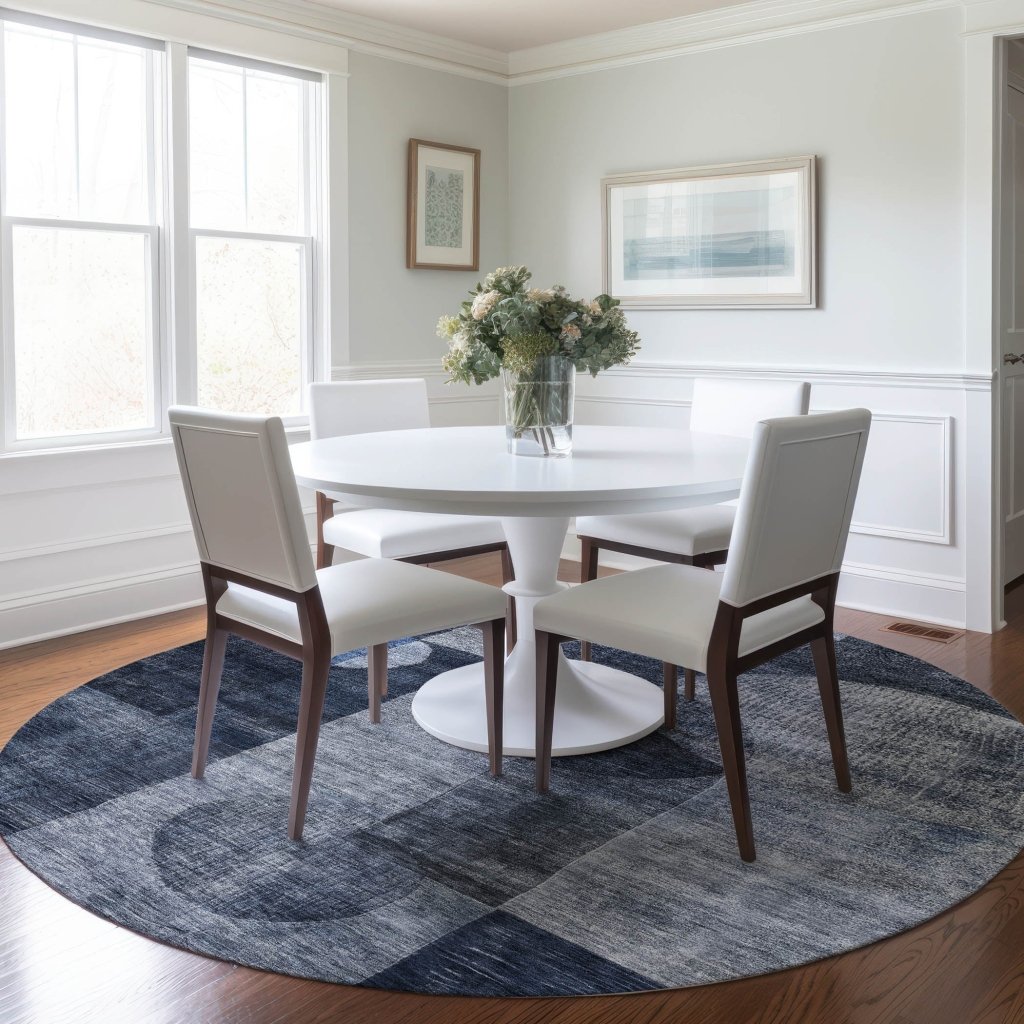 LOOMLAN Rugs Amara Navy Washable Indoor-Outdoor Rug