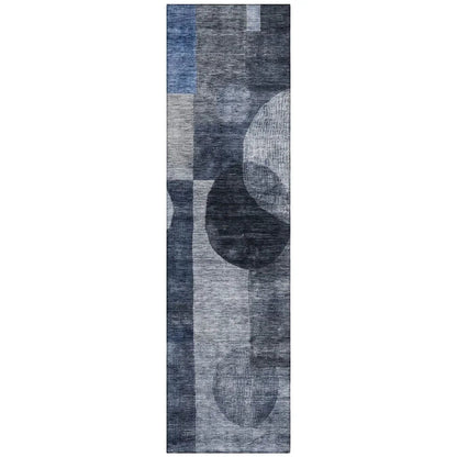 LOOMLAN Rugs Amara Navy Washable Indoor-Outdoor Rug