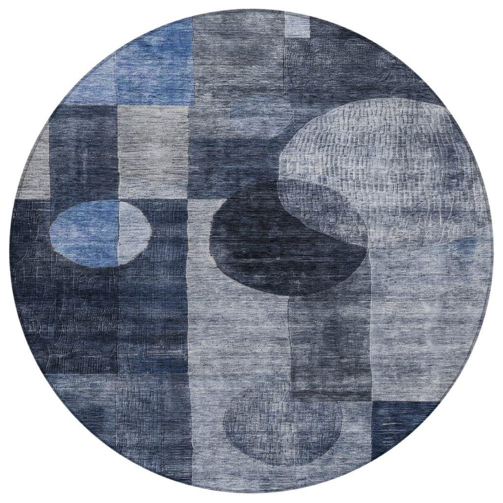 LOOMLAN Rugs Amara Navy Washable Indoor-Outdoor Rug
