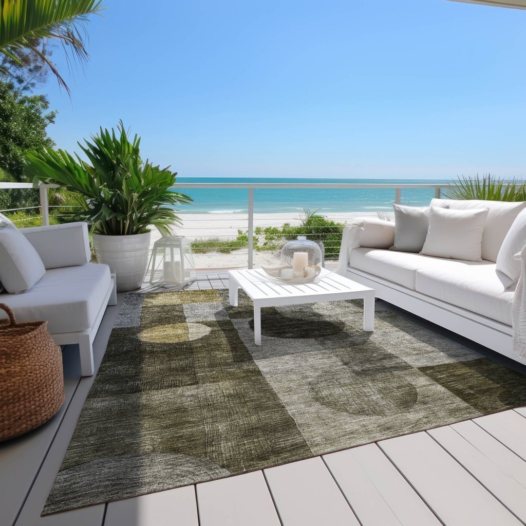 LOOMLAN Rugs Amara Taupe Washable Indoor-Outdoor Rug