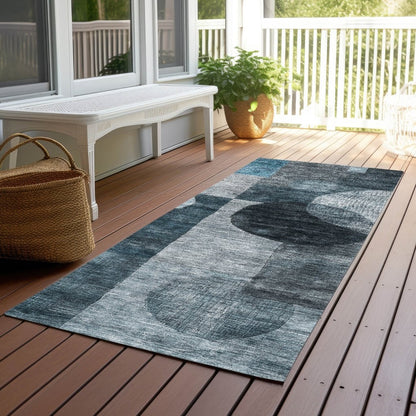 LOOMLAN Rugs Amara Teal Washable Indoor-Outdoor Rug