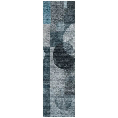 LOOMLAN Rugs Amara Teal Washable Indoor-Outdoor Rug