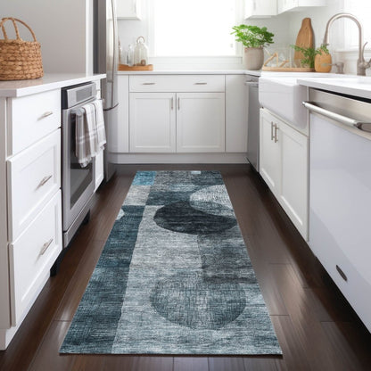 LOOMLAN Rugs Amara Teal Washable Indoor-Outdoor Rug