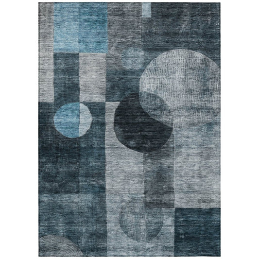 LOOMLAN Rugs Amara Teal Washable Indoor-Outdoor Rug