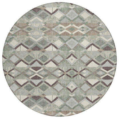 LOOMLAN Rugs Amarrah Green Washable Indoor-Outdoor Rug