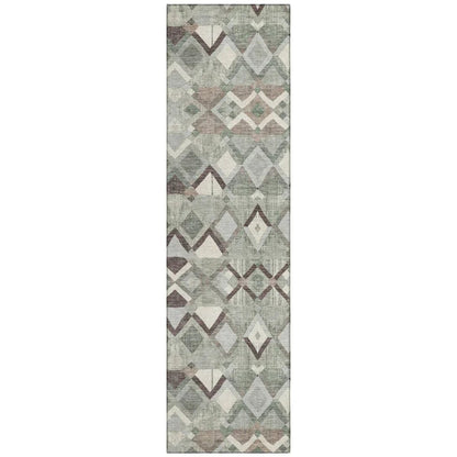 LOOMLAN Rugs Amarrah Green Washable Indoor-Outdoor Rug