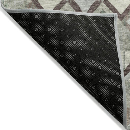 LOOMLAN Rugs Amarrah Green Washable Indoor-Outdoor Rug