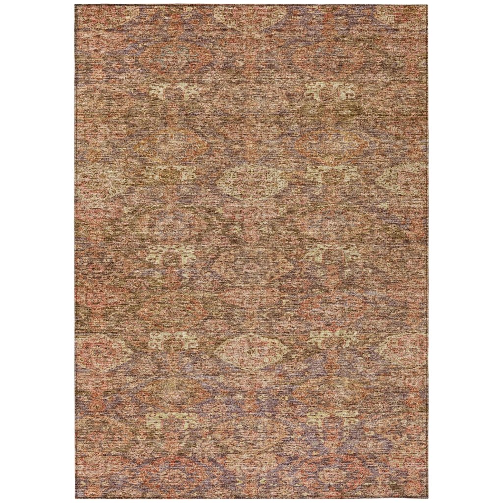 LOOMLAN Rugs Ambray Brown Washable Indoor-Outdoor Rug