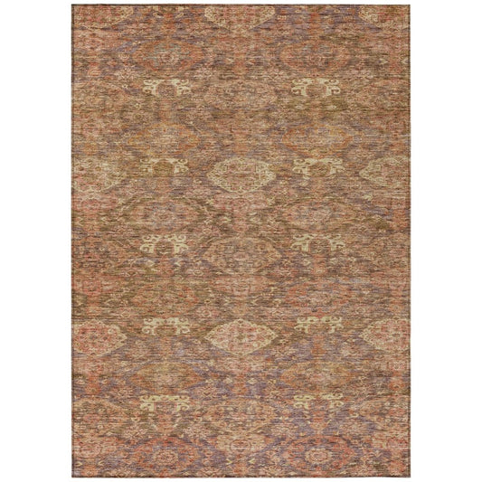 LOOMLAN Rugs Ambray Brown Washable Indoor-Outdoor Rug