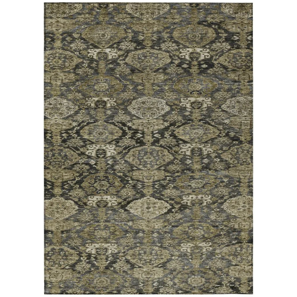 LOOMLAN Rugs Ambray Gray Washable Indoor-Outdoor Rug