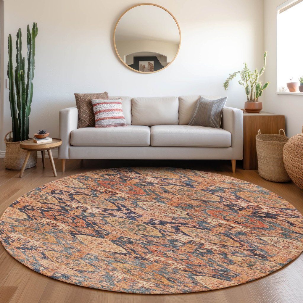 LOOMLAN Rugs Ambray Orange Washable Indoor-Outdoor Rug