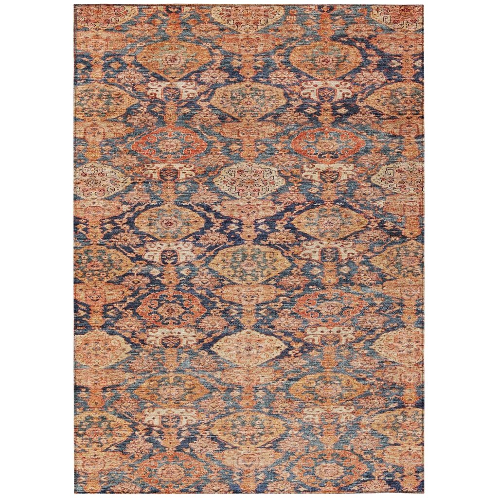 LOOMLAN Rugs Ambray Orange Washable Indoor-Outdoor Rug