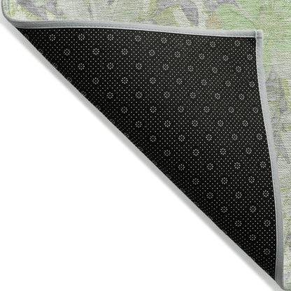 LOOMLAN Rugs Ameliah Green Washable Indoor-Outdoor Rug