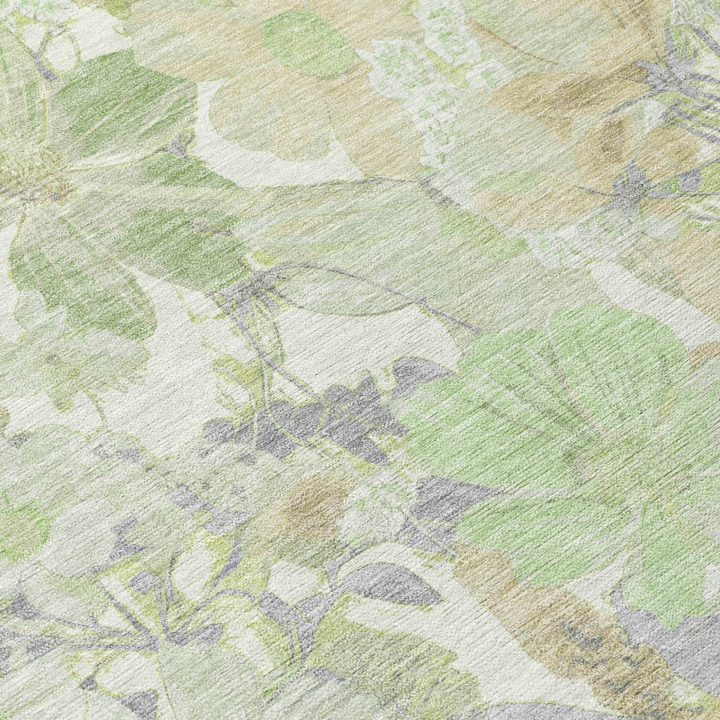 LOOMLAN Rugs Ameliah Green Washable Indoor-Outdoor Rug