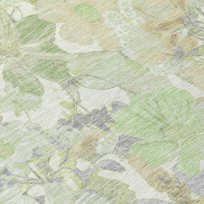 LOOMLAN Rugs Ameliah Green Washable Indoor-Outdoor Rug