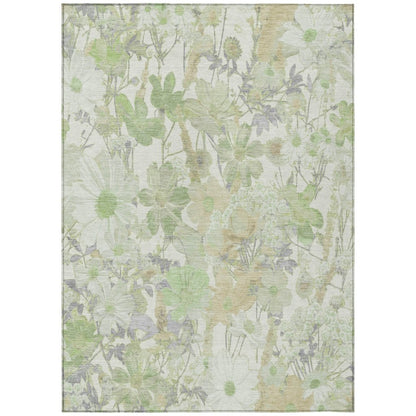 LOOMLAN Rugs Ameliah Green Washable Indoor-Outdoor Rug