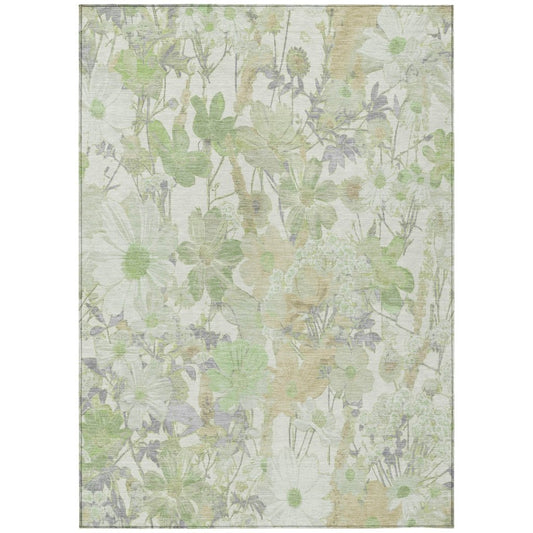 LOOMLAN Rugs Ameliah Green Washable Indoor-Outdoor Rug