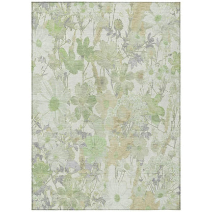 LOOMLAN Rugs Ameliah Green Washable Indoor-Outdoor Rug