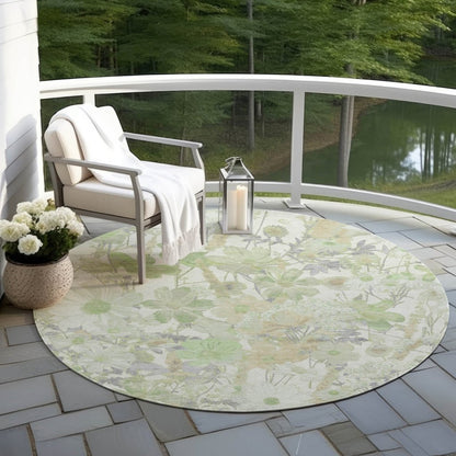 LOOMLAN Rugs Ameliah Green Washable Indoor-Outdoor Rug
