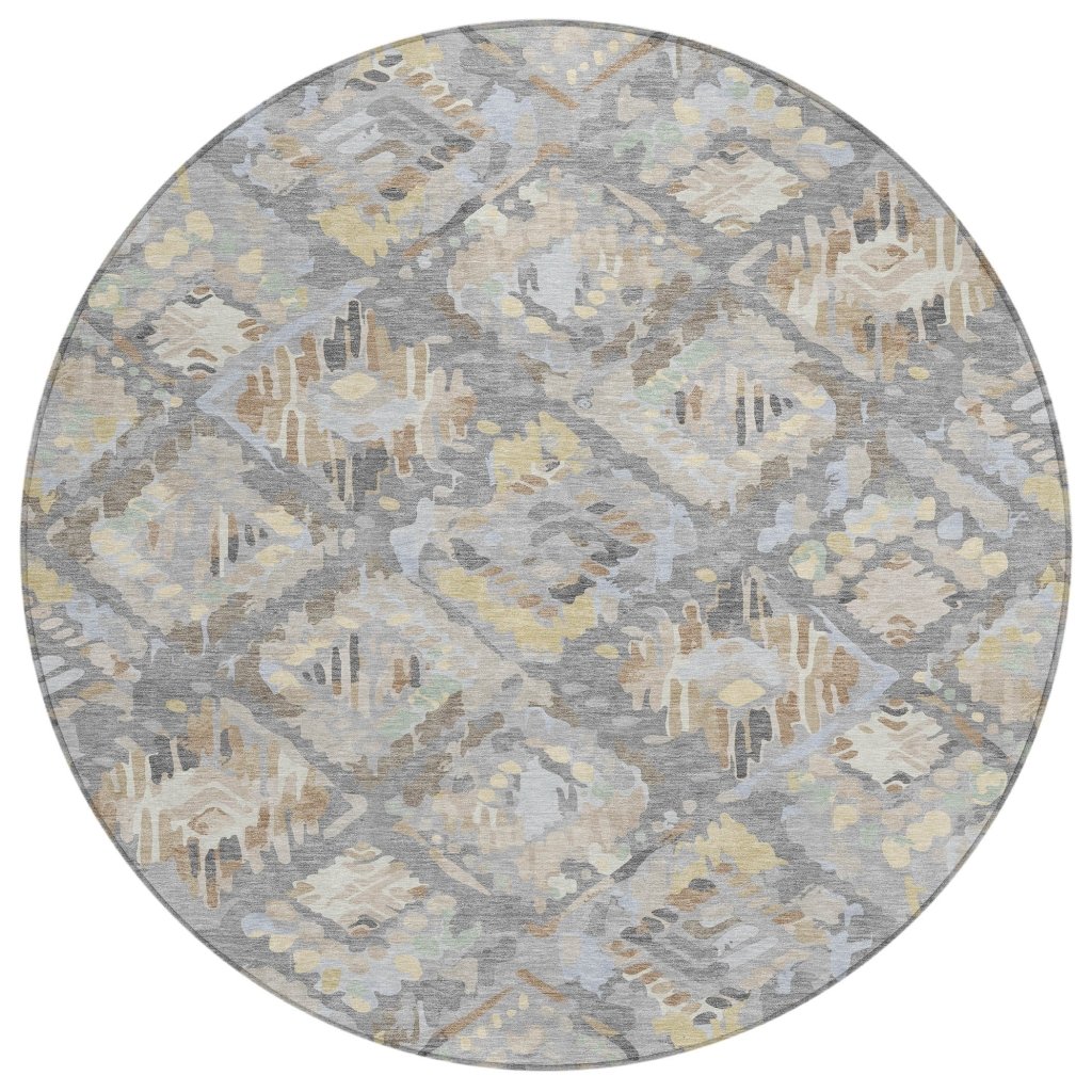 LOOMLAN Rugs Amethira Gray Washable Indoor-Outdoor Rug