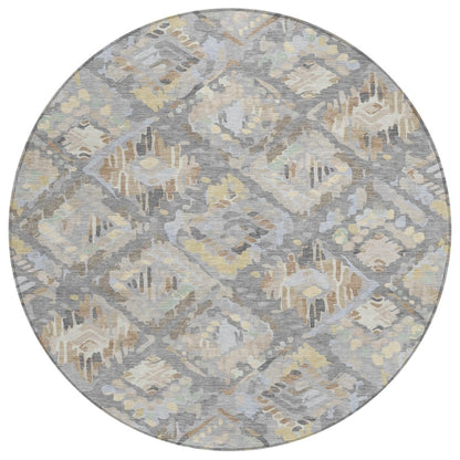 LOOMLAN Rugs Amethira Gray Washable Indoor-Outdoor Rug
