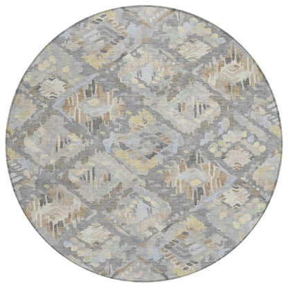 LOOMLAN Rugs Amethira Gray Washable Indoor-Outdoor Rug
