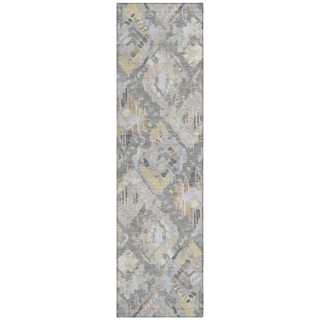 LOOMLAN Rugs Amethira Gray Washable Indoor-Outdoor Rug