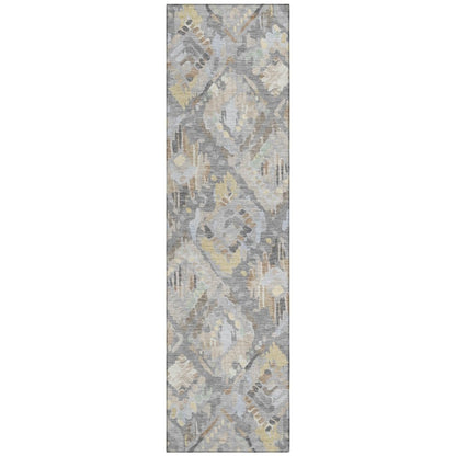 LOOMLAN Rugs Amethira Gray Washable Indoor-Outdoor Rug