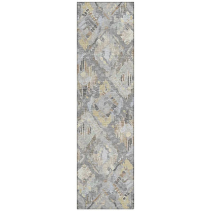 LOOMLAN Rugs Amethira Gray Washable Indoor-Outdoor Rug