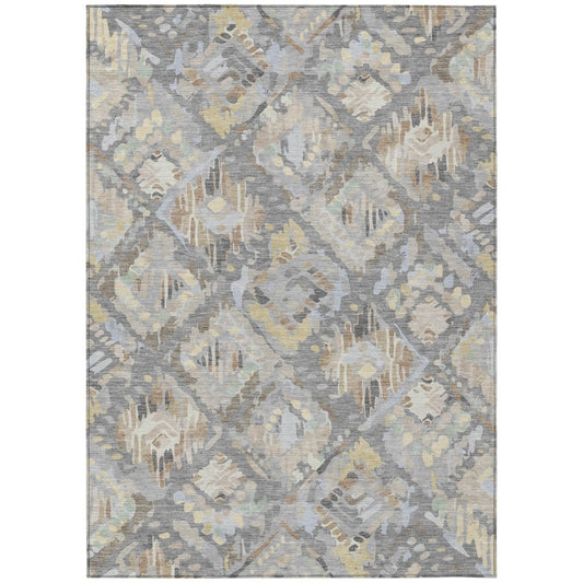LOOMLAN Rugs Amethira Gray Washable Indoor-Outdoor Rug