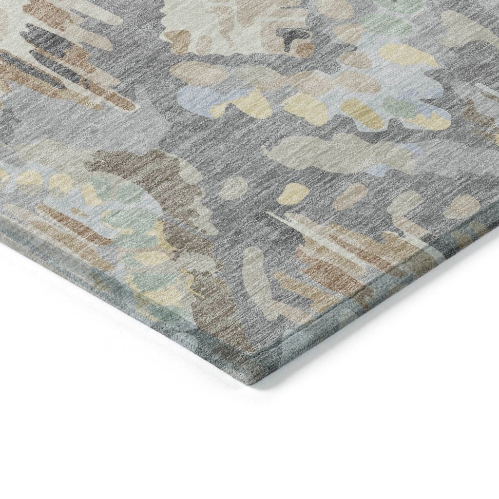 LOOMLAN Rugs Amethira Gray Washable Indoor-Outdoor Rug