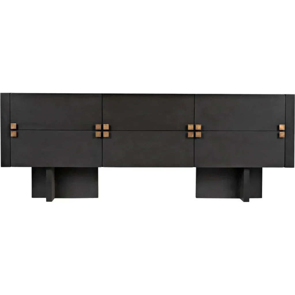 Noir Amidala Wooden Six Drawers Sideboard