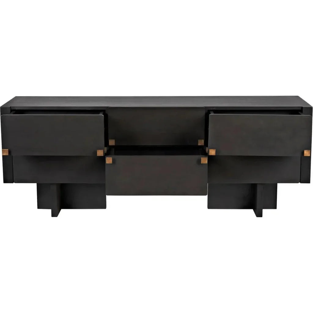 Noir Amidala Wooden Six Drawers Sideboard