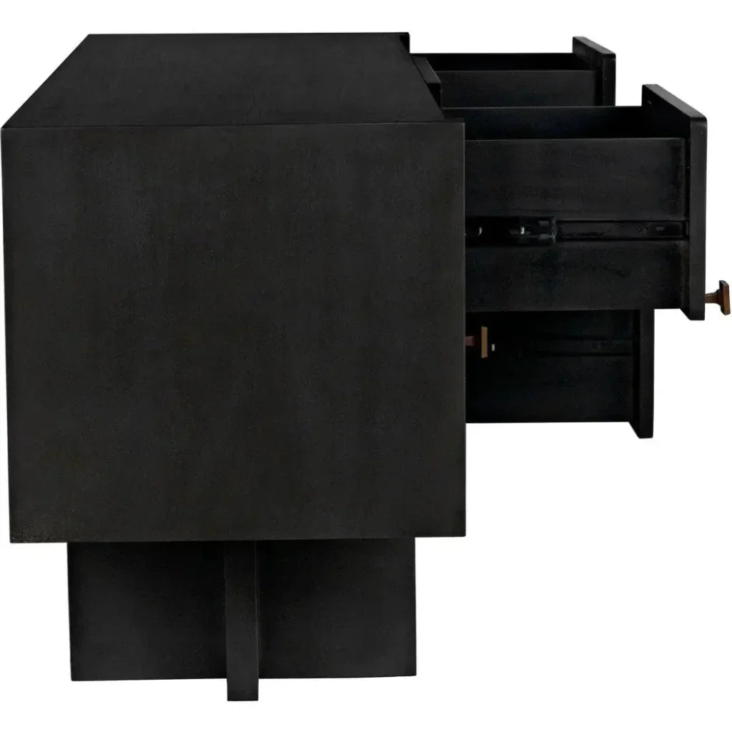 Noir Amidala Wooden Six Drawers Sideboard