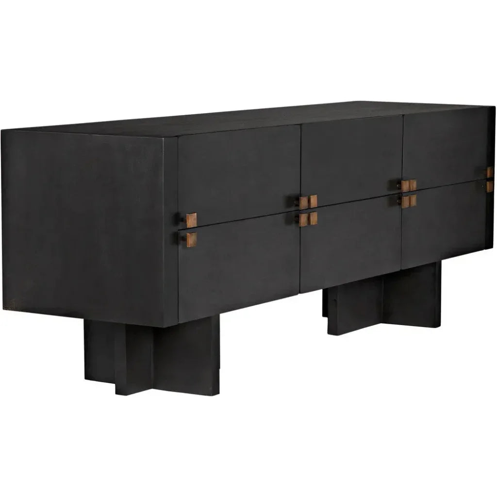 Noir Amidala Wooden Six Drawers Sideboard