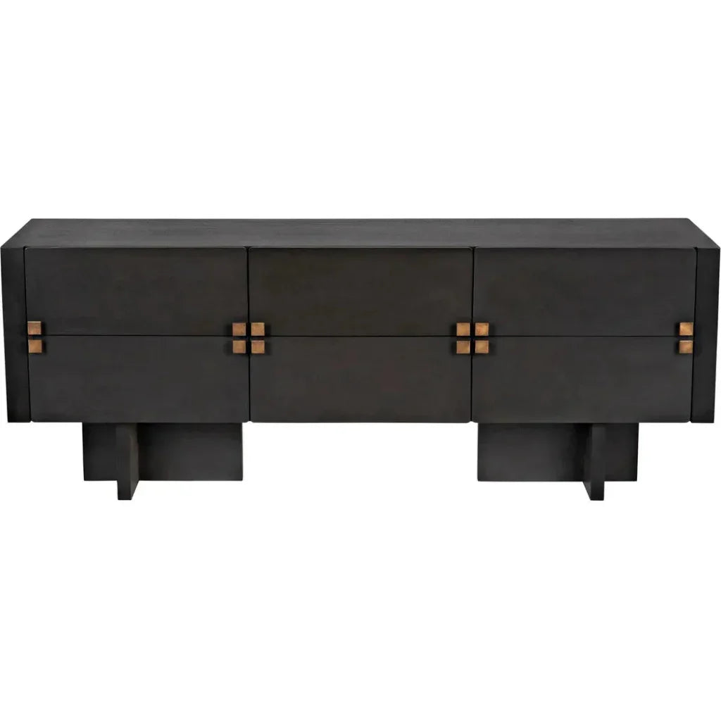 Noir Amidala Wooden Six Drawers Sideboard
