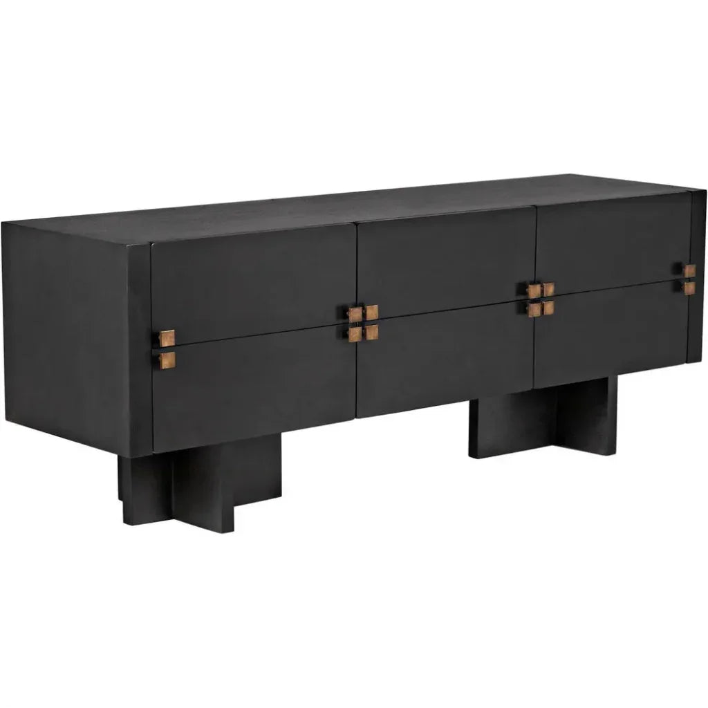 Noir Amidala Wooden Six Drawers Sideboard