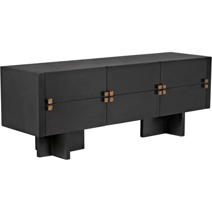 Noir Amidala Wooden Six Drawers Sideboard