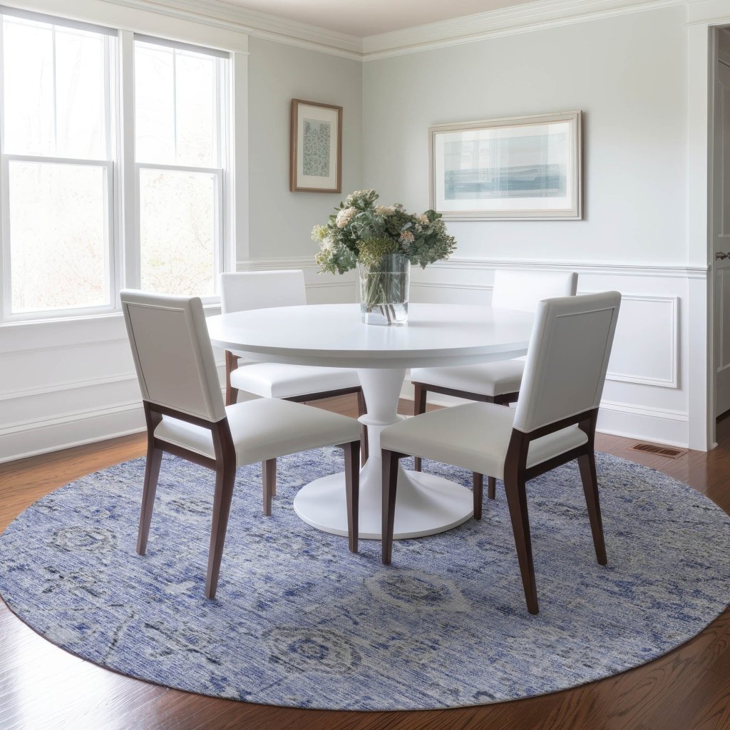 LOOMLAN Rugs Andorra Blue Washable Indoor-Outdoor Rug