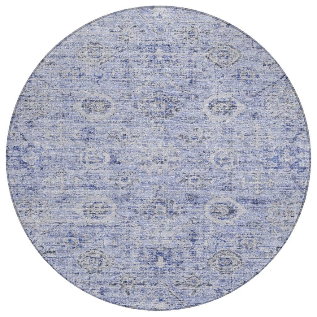 LOOMLAN Rugs Andorra Blue Washable Indoor-Outdoor Rug