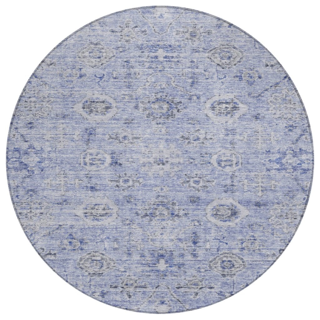 LOOMLAN Rugs Andorra Blue Washable Indoor-Outdoor Rug