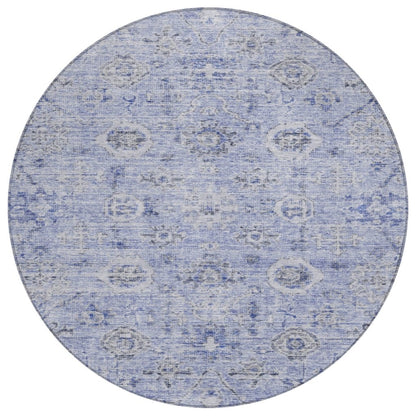LOOMLAN Rugs Andorra Blue Washable Indoor-Outdoor Rug