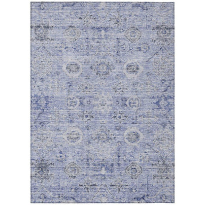 LOOMLAN Rugs Andorra Blue Washable Indoor-Outdoor Rug