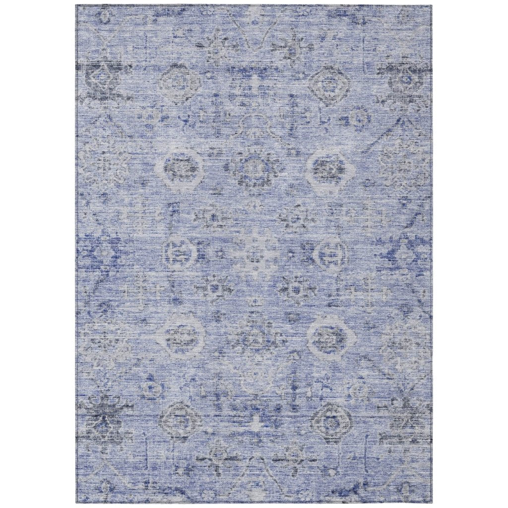 LOOMLAN Rugs Andorra Blue Washable Indoor-Outdoor Rug