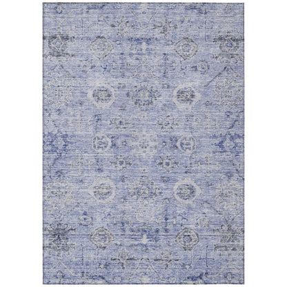 LOOMLAN Rugs Andorra Blue Washable Indoor-Outdoor Rug